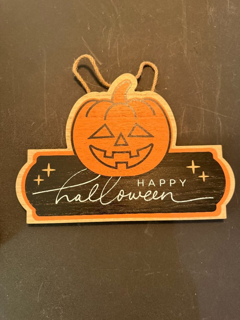 Happy Halloween Pumpkin Theme Wooden Hanging Sign 8x11